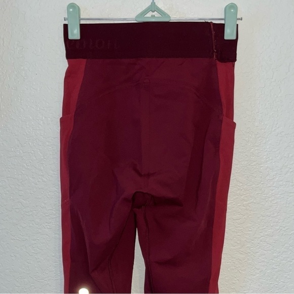 Lululemon Red Leggings With Top "Lululemon" Band Size 4 - Picture 4 of 7
